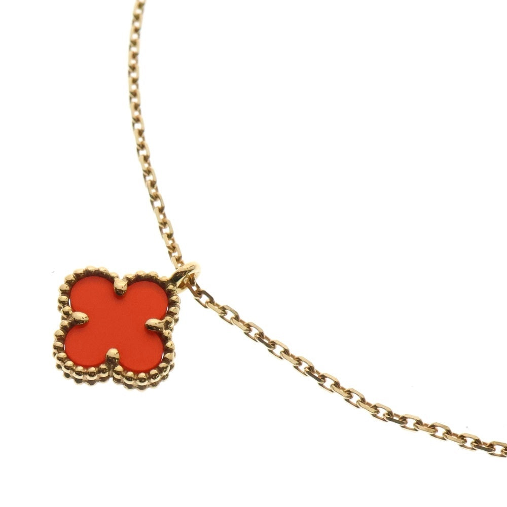 Van Cleef & Arpels(ヴァンクリーフアンドアーペル) スウィート アルハンブラ ペンダント ネックレス K18 ローズゴールド/レッド カーネリアン VCARN59M00