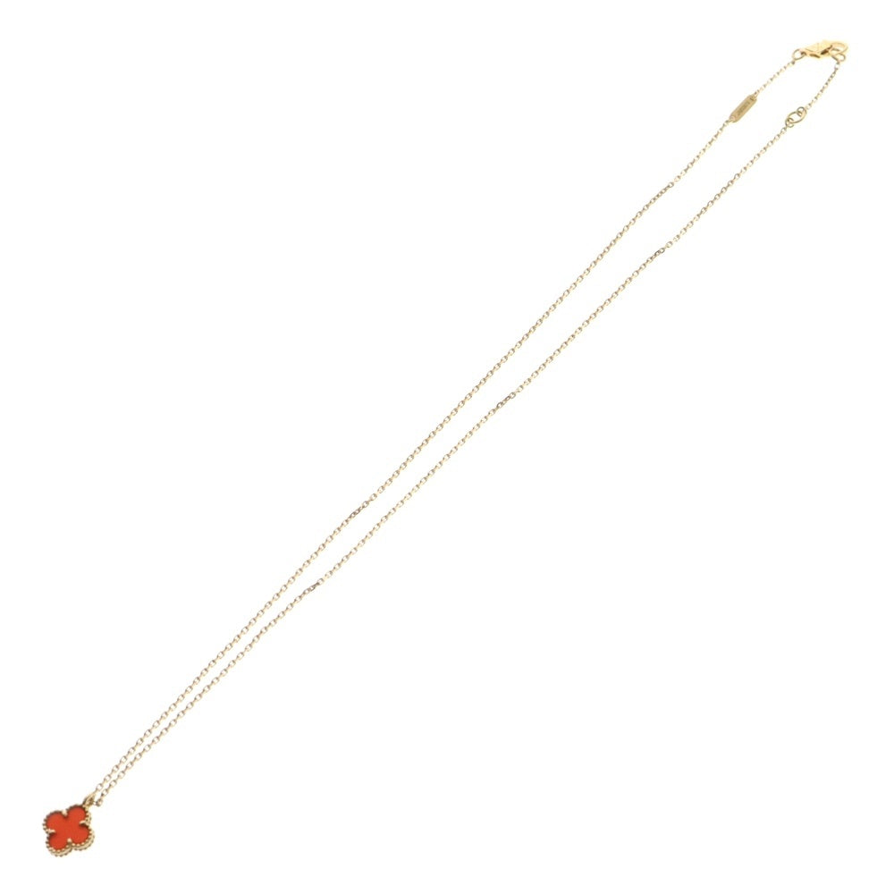 Van Cleef & Arpels(ヴァンクリーフアンドアーペル) スウィート アルハンブラ ペンダント ネックレス K18 ローズゴールド/レッド カーネリアン VCARN59M00