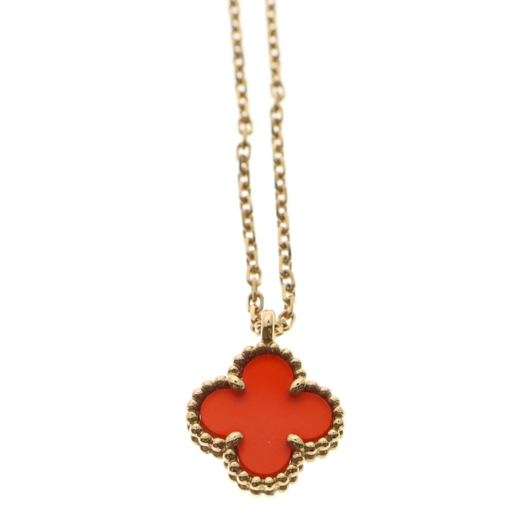 Van Cleef & Arpels(ヴァンクリーフアンドアーペル) スウィート アルハンブラ ペンダント ネックレス K18 ローズゴールド/レッド カーネリアン VCARN59M00