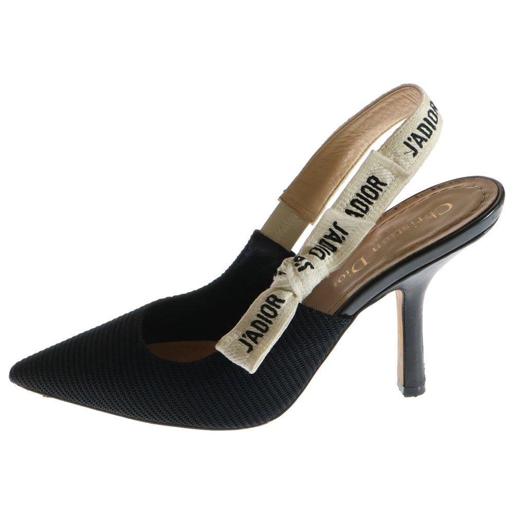 Christian Dior(クリスチャンディオール) J'A DIOR スリングバックロゴヒールパンプス KDC200TFL_S900 ホワイト/ブラック レディース