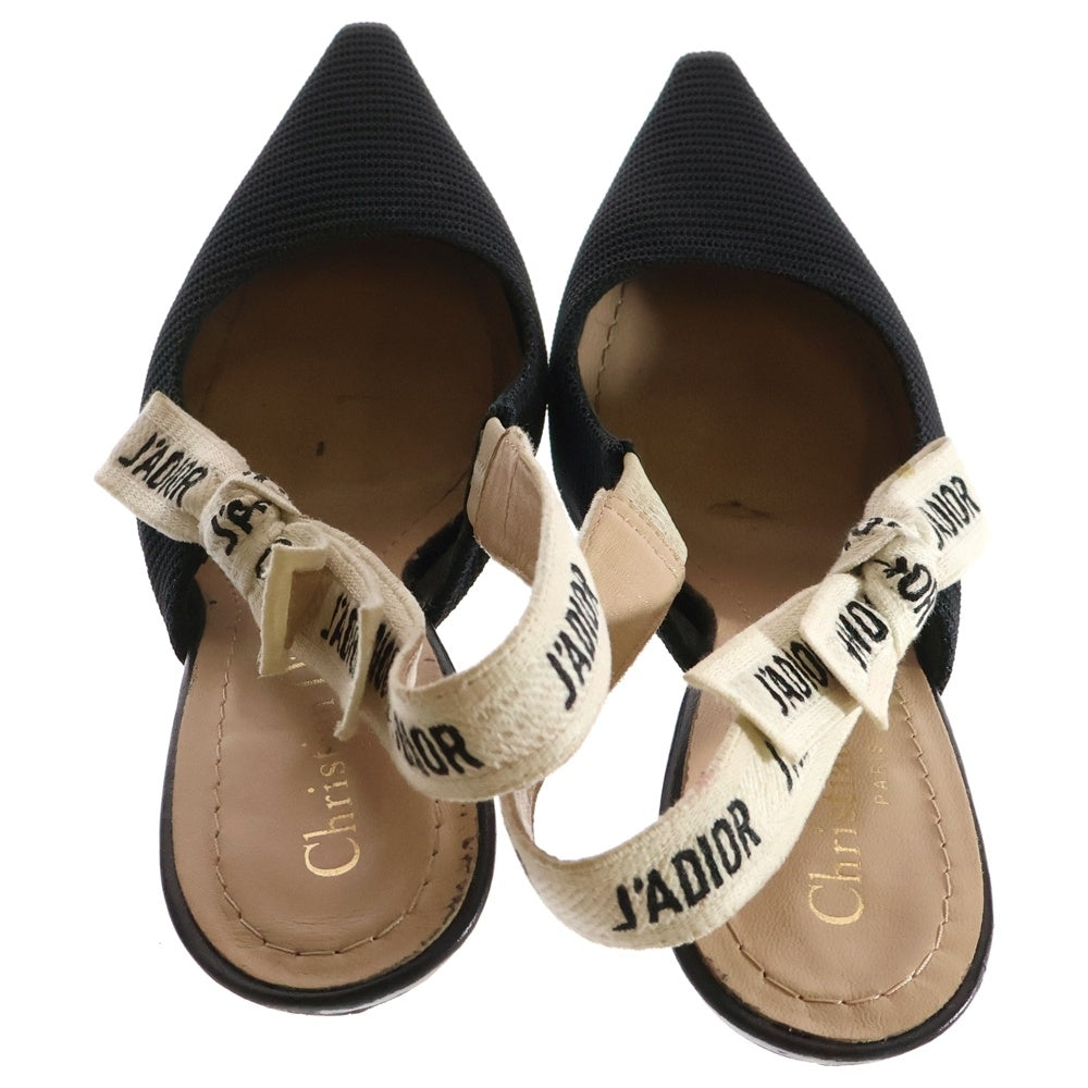 Christian Dior(クリスチャンディオール) J'A DIOR スリングバックロゴヒールパンプス KDC200TFL_S900 ホワイト/ブラック レディース