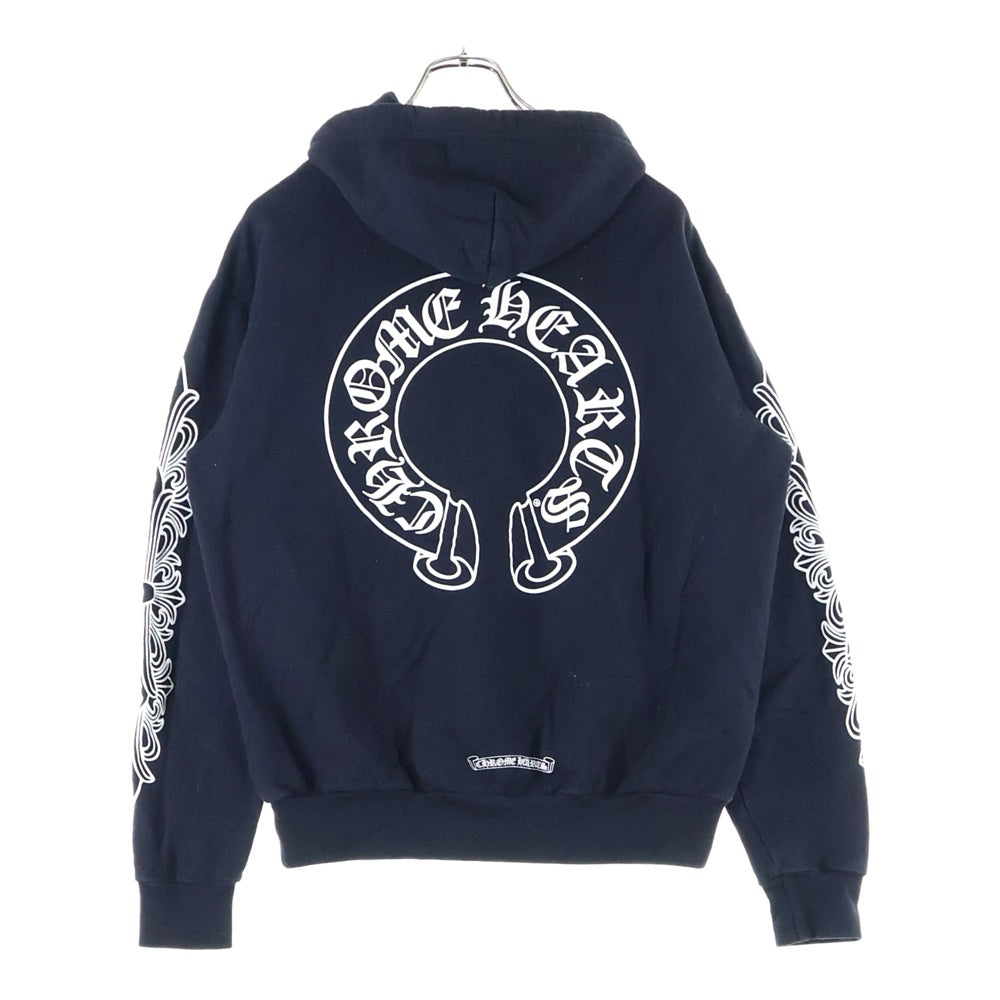 CHROME HEARTS(クロムハーツ) SWTSHRT PLVR プルオーバーパーカー 袖フローラルホースシュープリント スウェットプルオーバーパーカー ブラック
