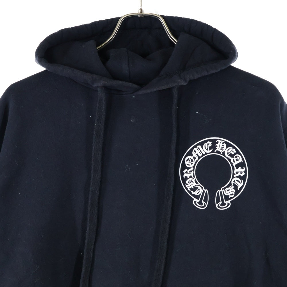 CHROME HEARTS(クロムハーツ) SWTSHRT PLVR プルオーバーパーカー 袖フローラルホースシュープリント スウェットプルオーバーパーカー ブラック