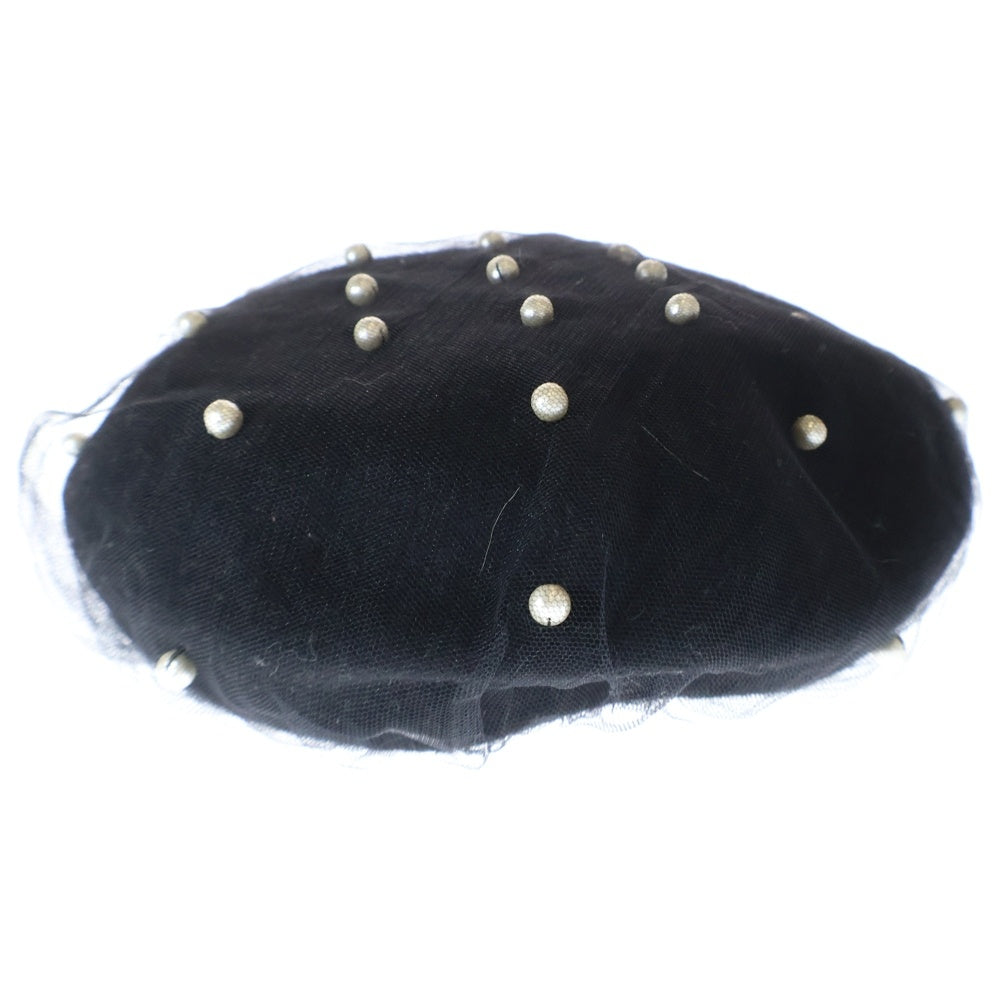 CA4LA(カシラ) パールチュール付きベレー帽 帽子 KTZ01969 ブラック レディース