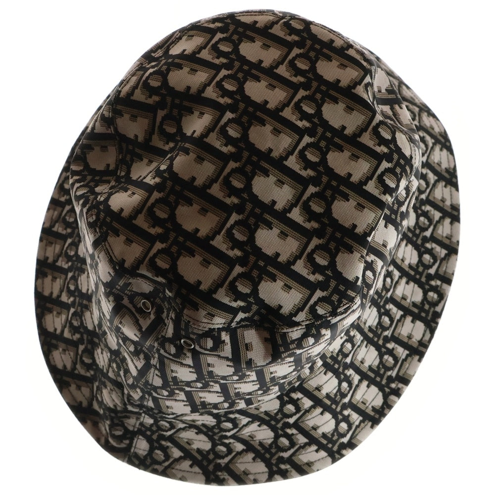 Christian Dior(クリスチャンディオール) TEDDY-D ボブハット オブリーク総柄リバーシブルバケットハット 帽子 95TDD923A130 ブラック/ブラウン レディース