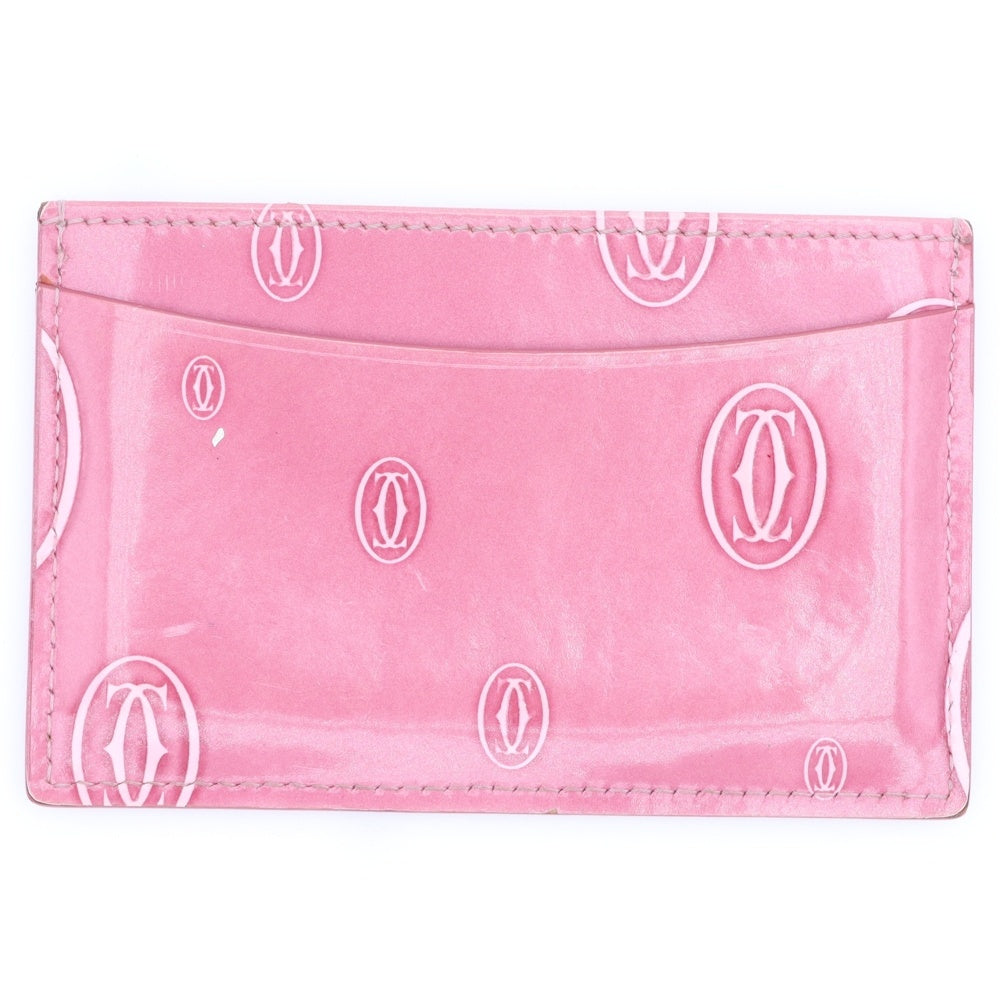 Cartier(カルティエ) ハッピーバースデー パテントレザーカードケース ピンク
