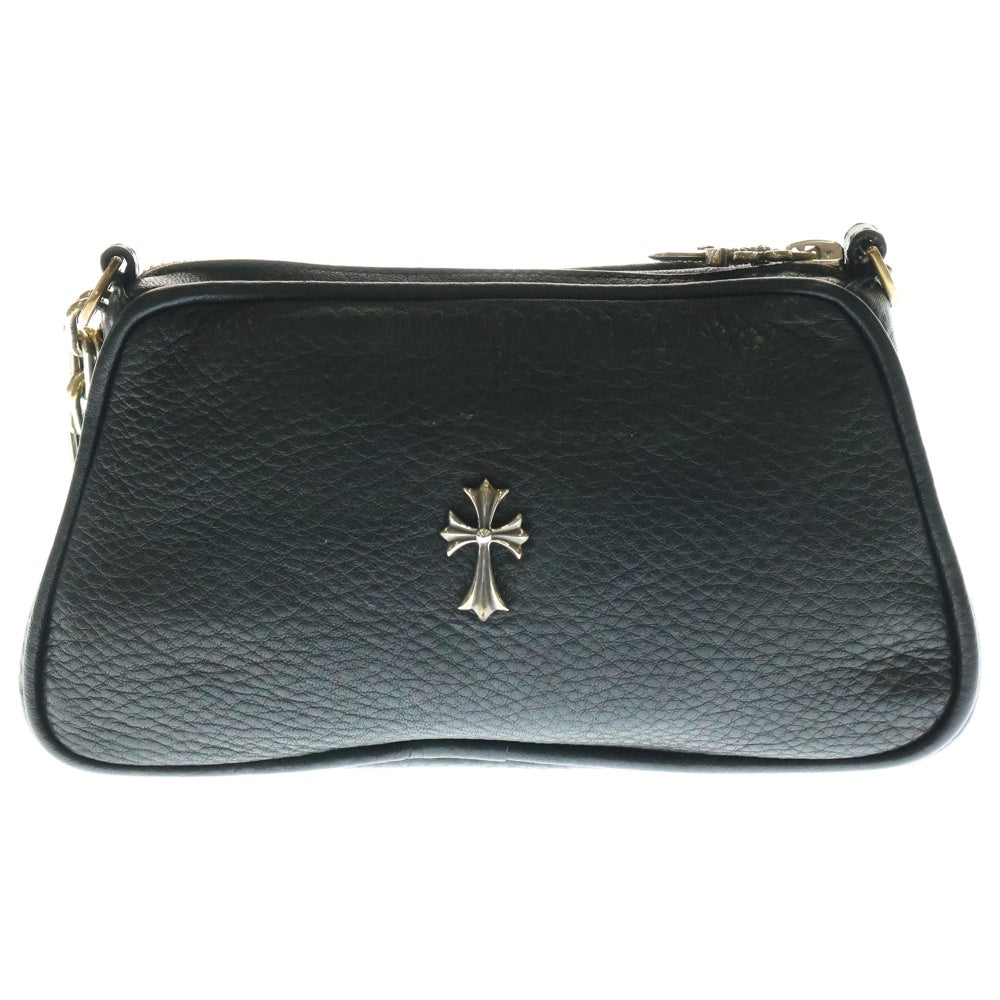 CHROME HEARTS(クロムハーツ) THE NIGHT Cross Chain Leather Hand Bag ザ ナイト クロス チェーン装飾 レザーハンドバッグ ブラック/シルバー レディース