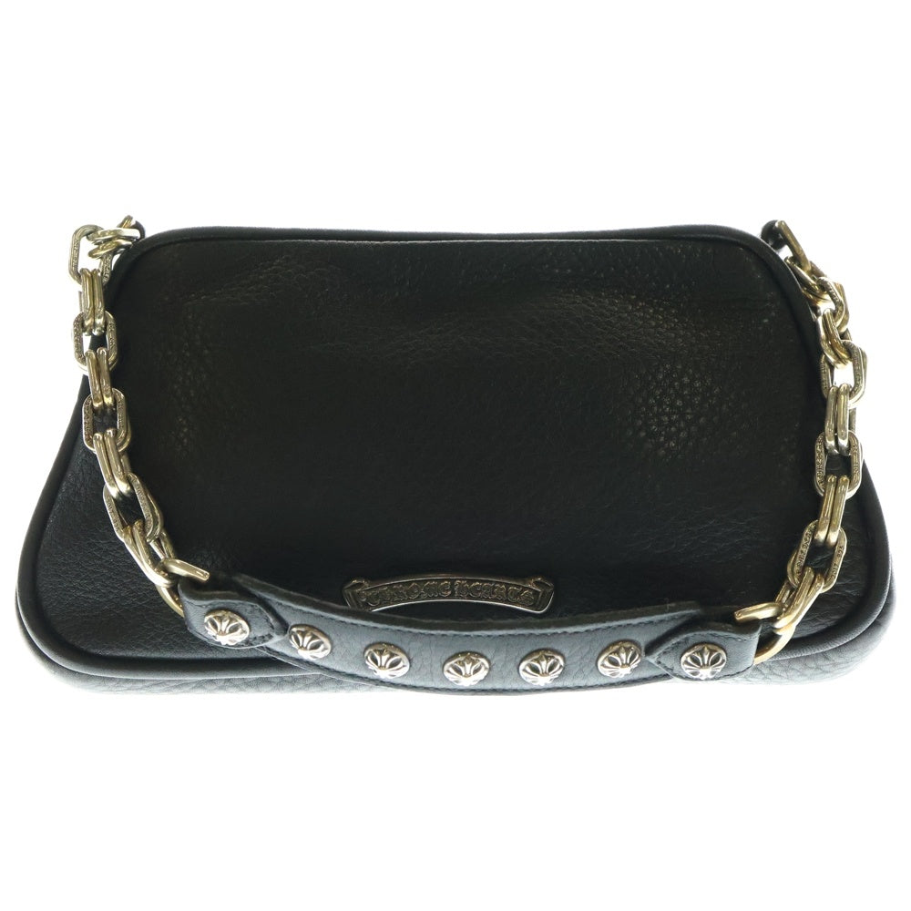 CHROME HEARTS(クロムハーツ) THE NIGHT Cross Chain Leather Hand Bag ザ ナイト クロス チェーン装飾 レザーハンドバッグ ブラック/シルバー レディース