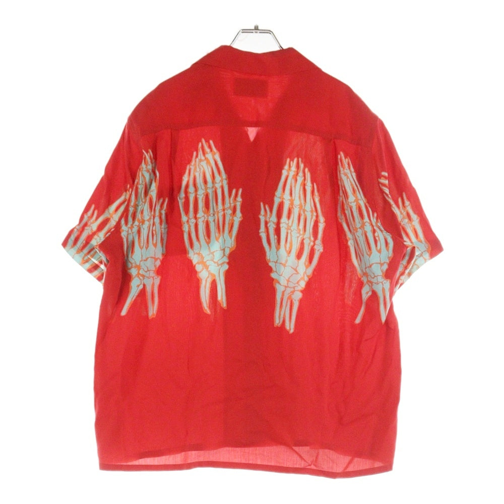WACKO MARIA(ワコマリア) The Guillty Partise SHIRT 骸骨手プリント 半袖シャツ レッド