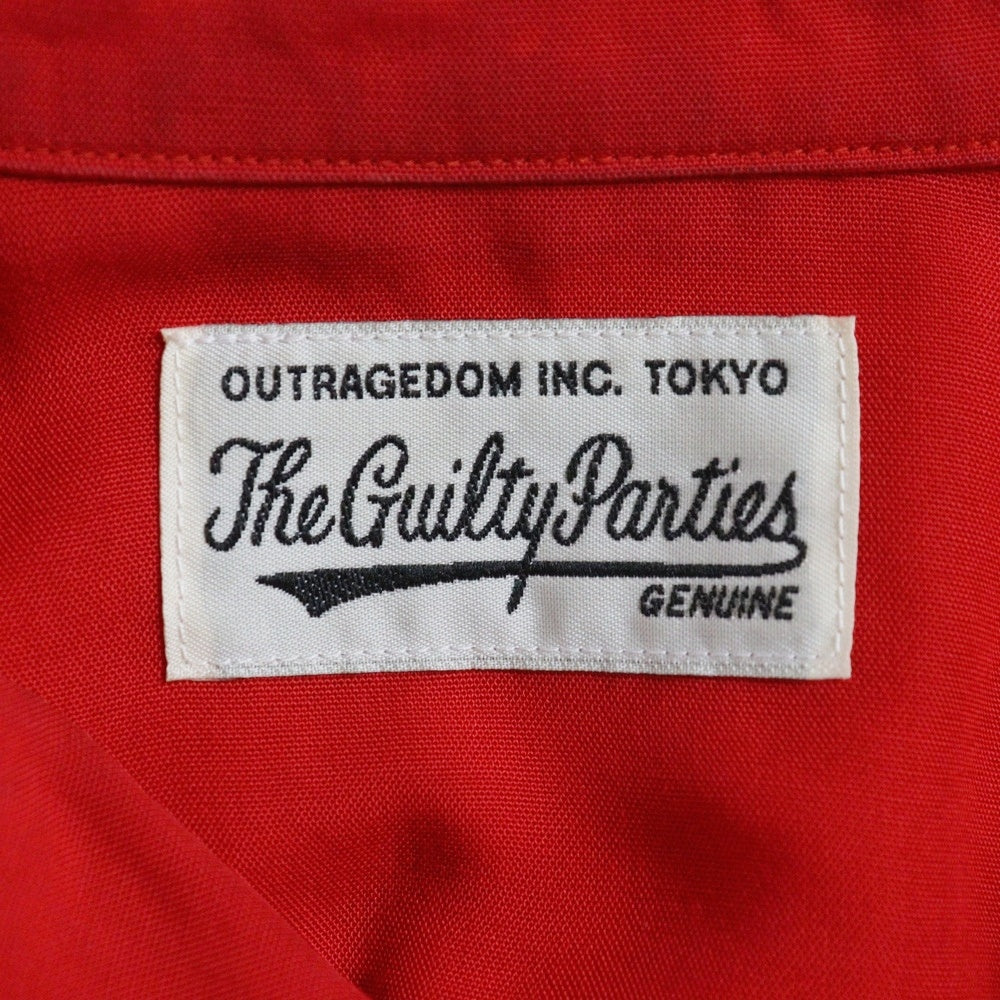 WACKO MARIA(ワコマリア) The Guillty Partise SHIRT 骸骨手プリント 半袖シャツ レッド