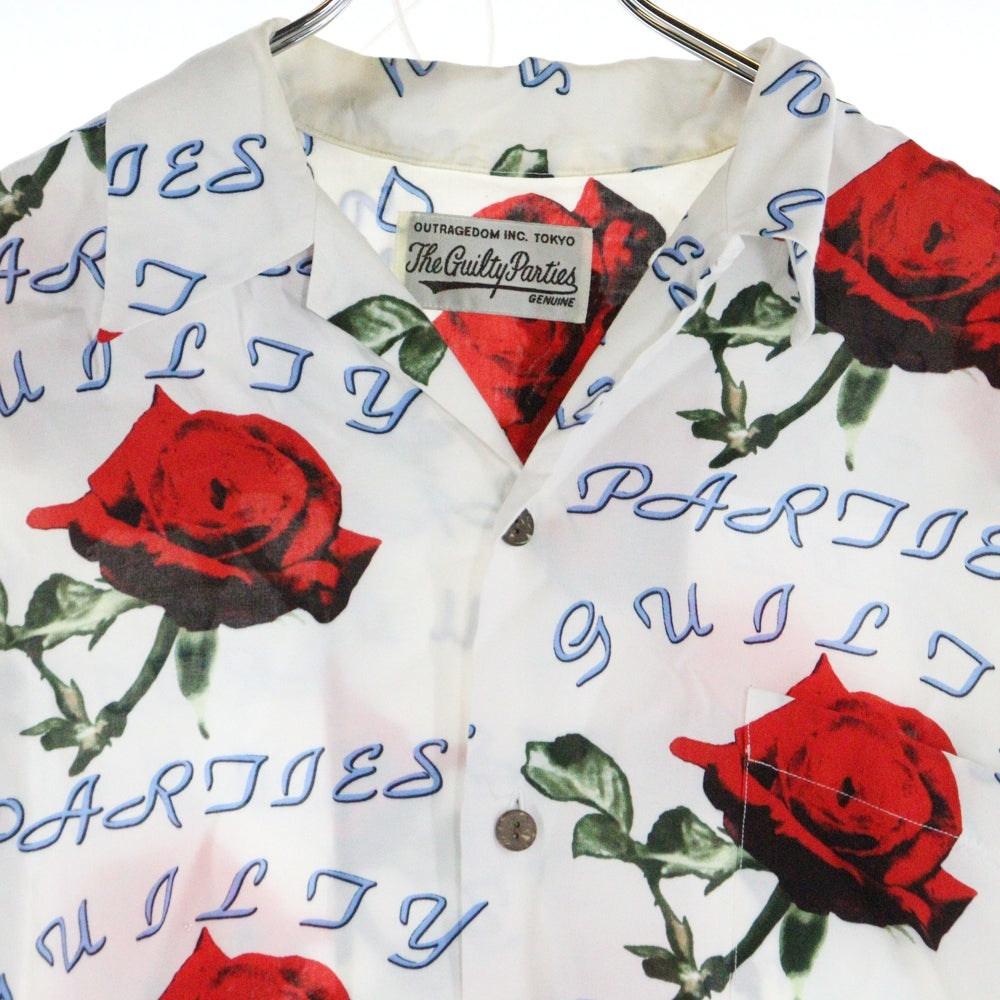 WACKO MARIA(ワコマリア) ROSE HAWAIIAN SHIRT 薔薇柄 ハワイアンシャツ ホワイト