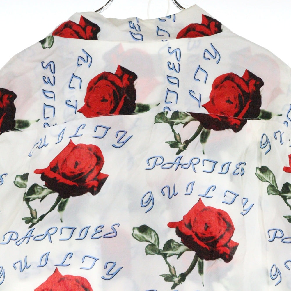 WACKO MARIA(ワコマリア) ROSE HAWAIIAN SHIRT 薔薇柄 ハワイアンシャツ ホワイト