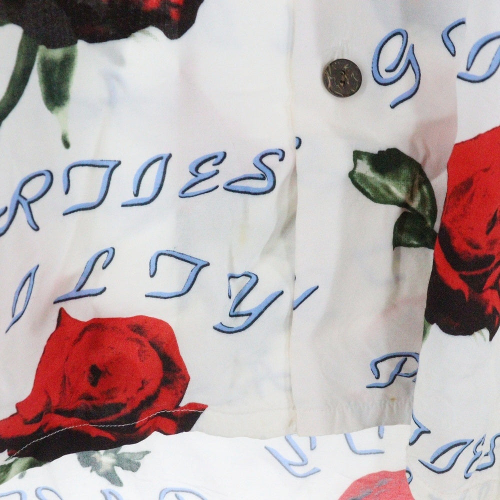 WACKO MARIA(ワコマリア) ROSE HAWAIIAN SHIRT 薔薇柄 ハワイアンシャツ ホワイト