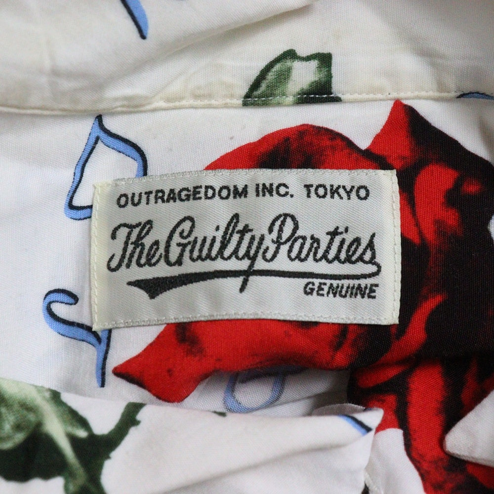WACKO MARIA(ワコマリア) ROSE HAWAIIAN SHIRT 薔薇柄 ハワイアンシャツ ホワイト