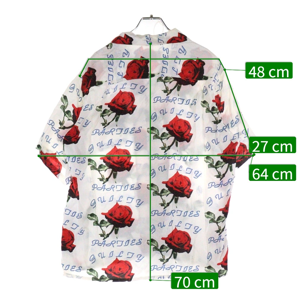 WACKO MARIA(ワコマリア) ROSE HAWAIIAN SHIRT 薔薇柄 ハワイアンシャツ ホワイト
