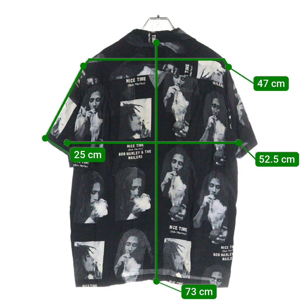 WACKO MARIA(ワコマリア) BOB MARLEY HAWAIIAN SHIRT ボブマーリー ハワイアンシャツ ブラック