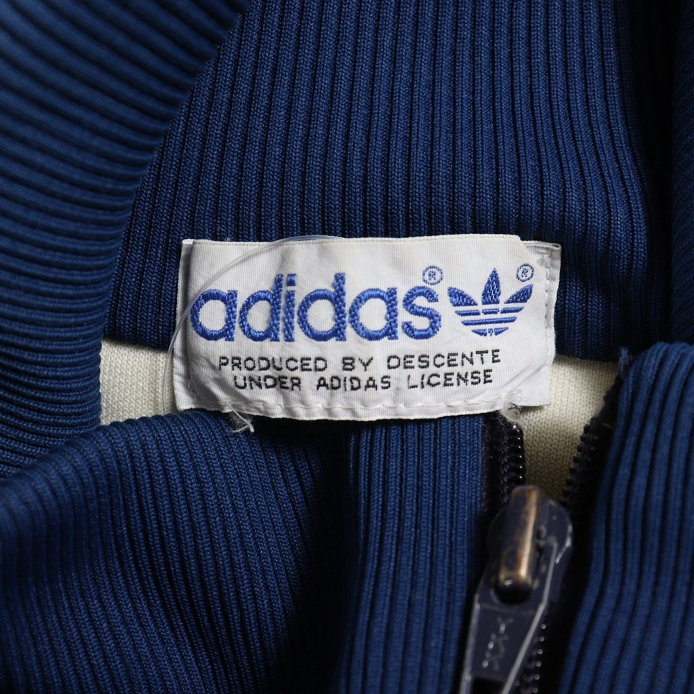 VINTAGE(ヴィンテージ) 80s adidas デサントタグ トラックジャケット ハイネック ホワイト/ブルー