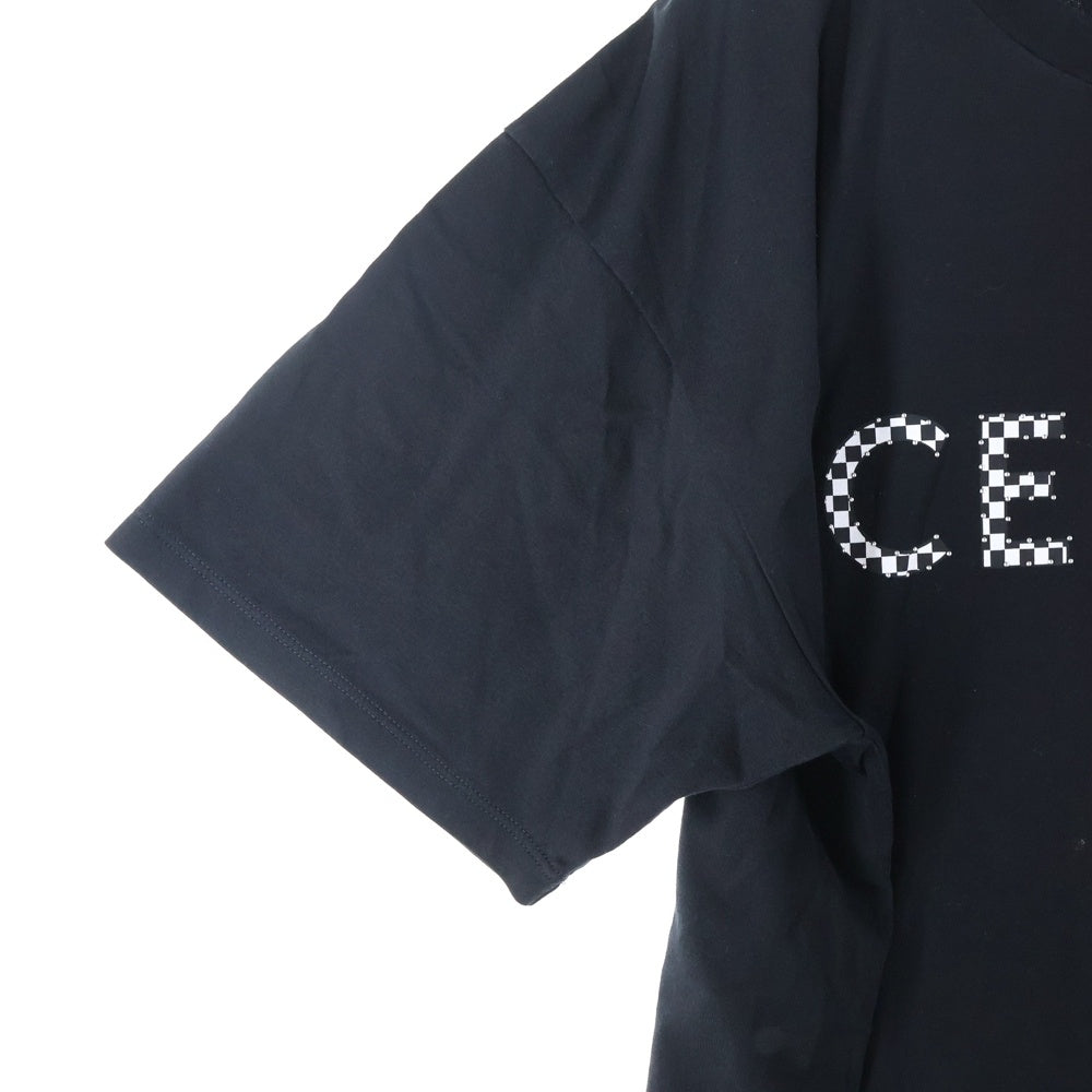 CELINE(セリーヌ) 21AW Loose T-Shirt With Studs スタッズロゴルーズ半袖Tシャツ カットソー 2X800501F ブラック