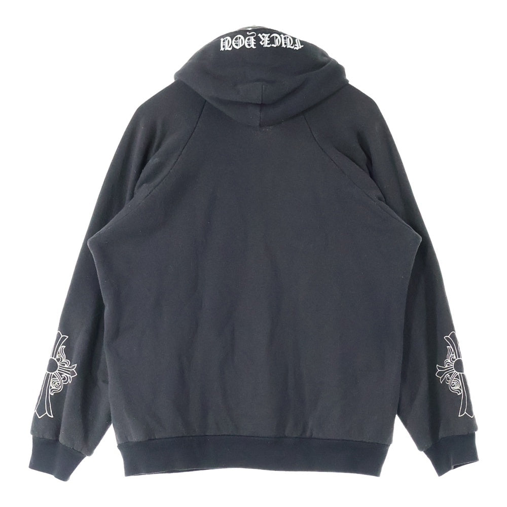 CHROME HEARTS(クロムハーツ) OLD FUCK YOU SWTSHRT HD オールド ファックユー ヴァインダガープリント 裏地サーマルスウェットプルオーバーパーカー ブラック