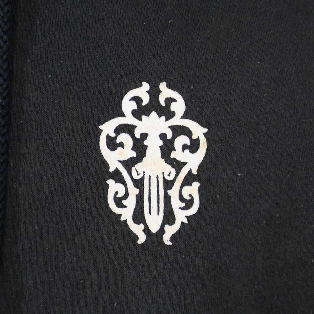 CHROME HEARTS(クロムハーツ) OLD FUCK YOU SWTSHRT HD オールド ファックユー ヴァインダガープリント 裏地サーマルスウェットプルオーバーパーカー ブラック