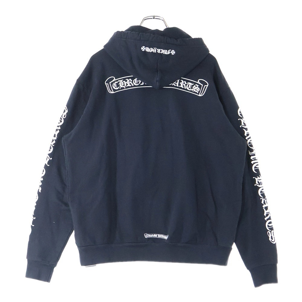 CHROME HEARTS(クロムハーツ) SCROOL HOODIE スクロールラベル スウェットプルオーバーフーディーパーカー ブラック