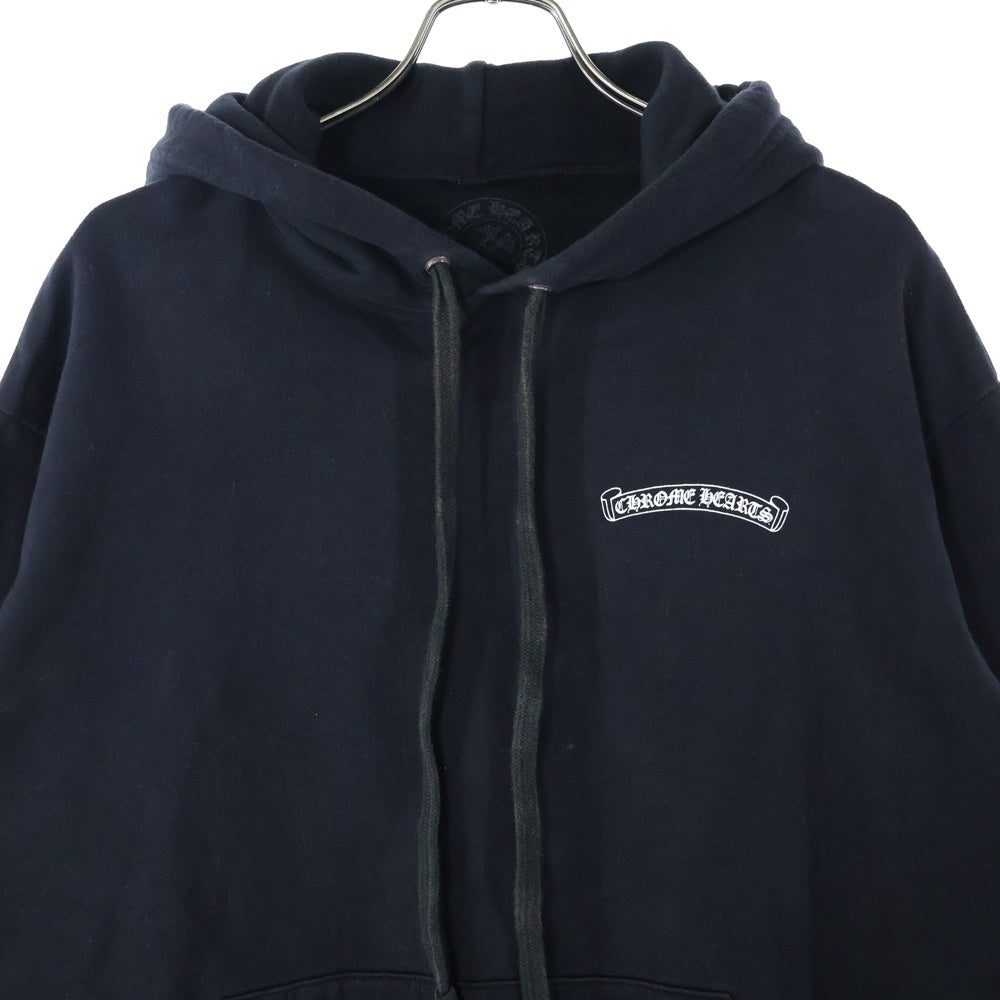 CHROME HEARTS(クロムハーツ) SCROOL HOODIE スクロールラベル スウェットプルオーバーフーディーパーカー ブラック