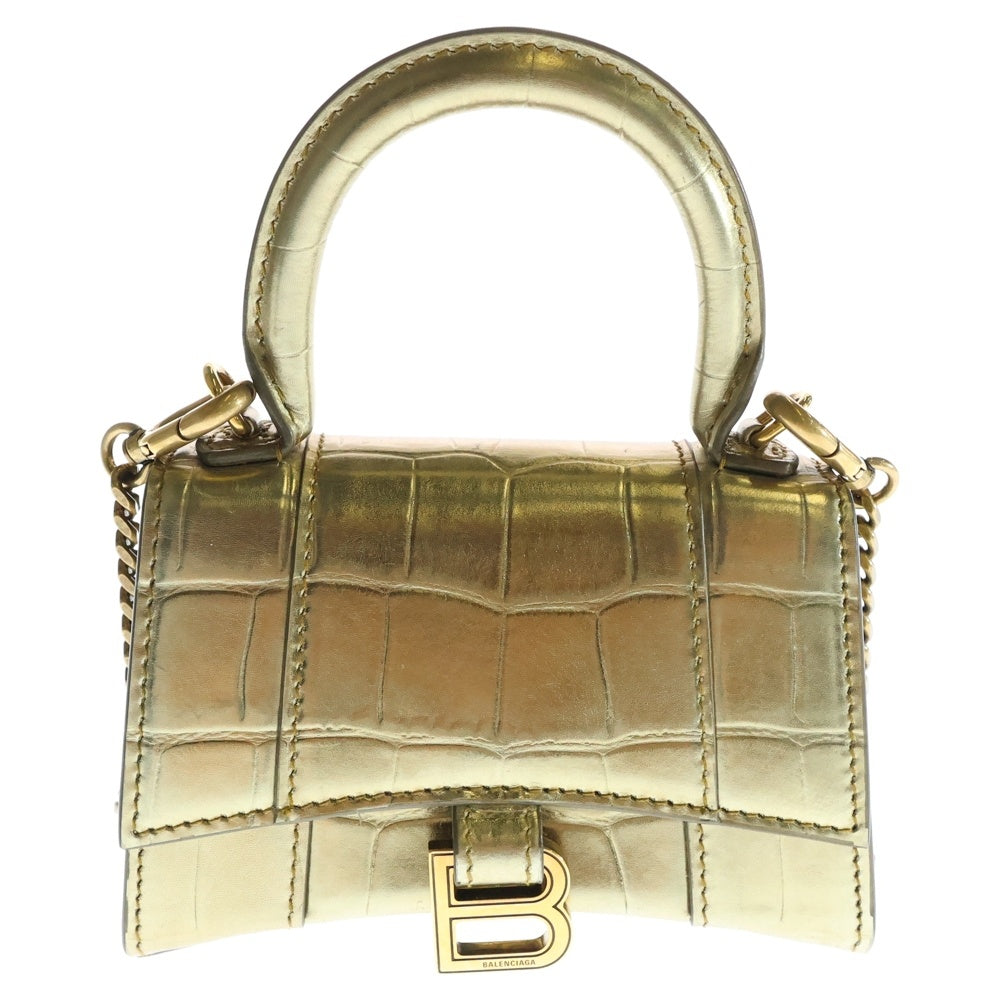 BALENCIAGA(バレンシアガ) アワーグラス ミニ ハンドバッグ ショルダーバッグ 2WAY 664676 ゴールド