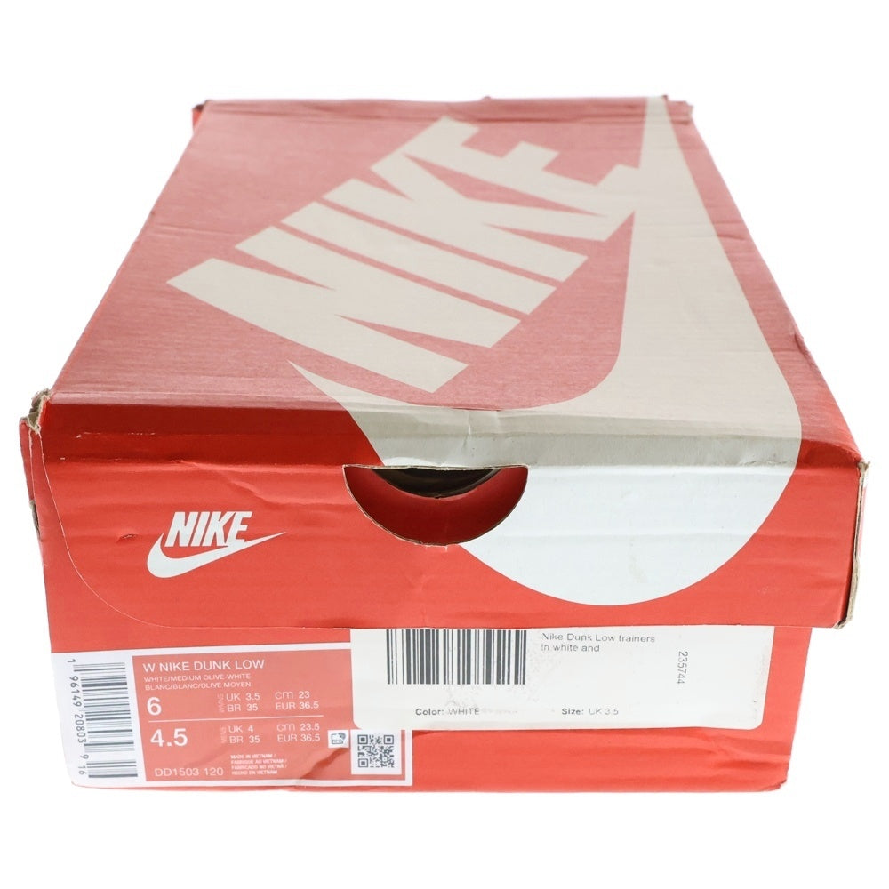 NIKE(ナイキ) WMNS DUNK LOW Medium Olive DD1503-120 ダンク ローカットスニーカー ウィメンズ ミディアム US6/23.0cm オリーブ/ホワイト