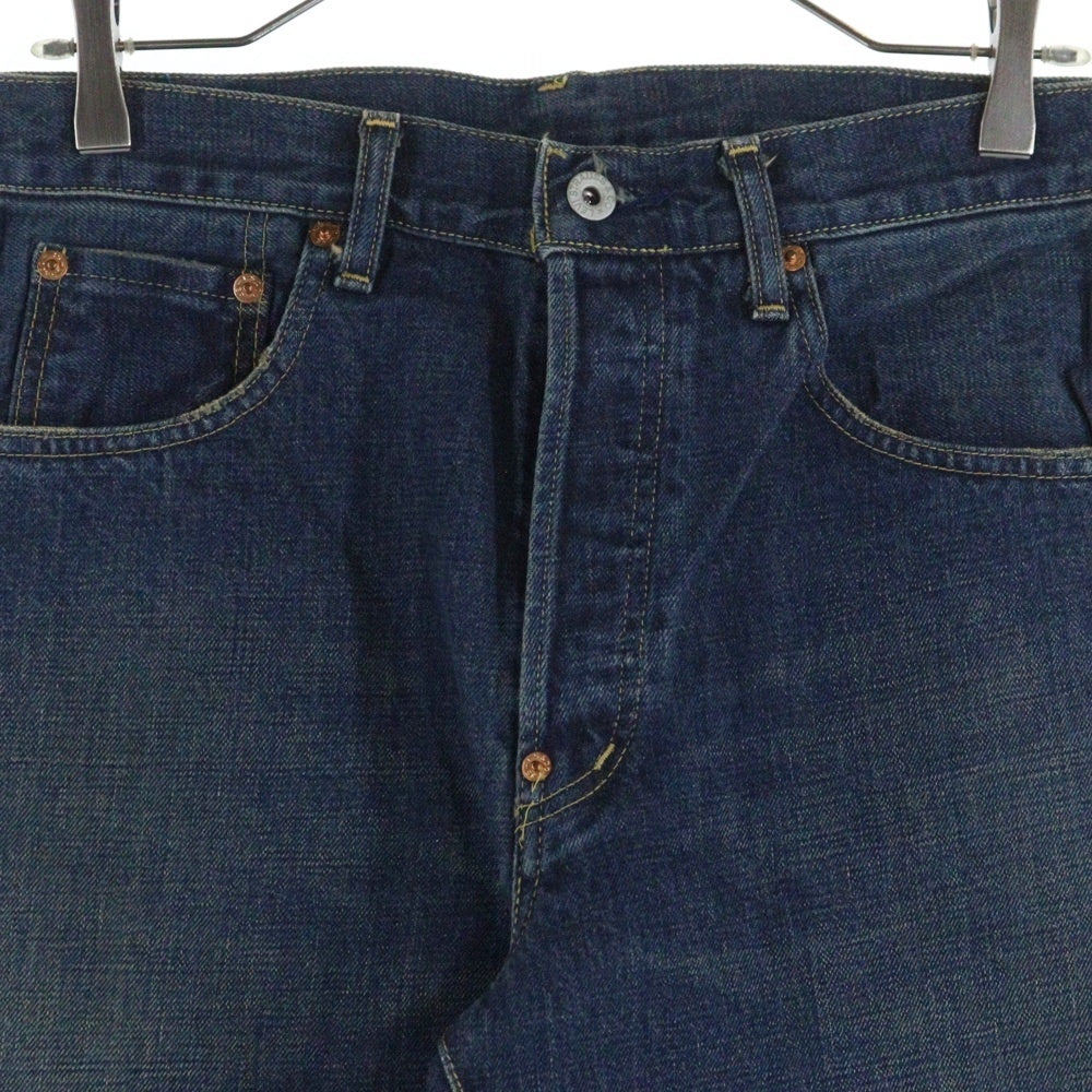 Levi's(リーバイス) 702XX 復刻 日本製 J22刻印 BIG-E シンチバック ボタンフライデニムパンツ インディゴブルー