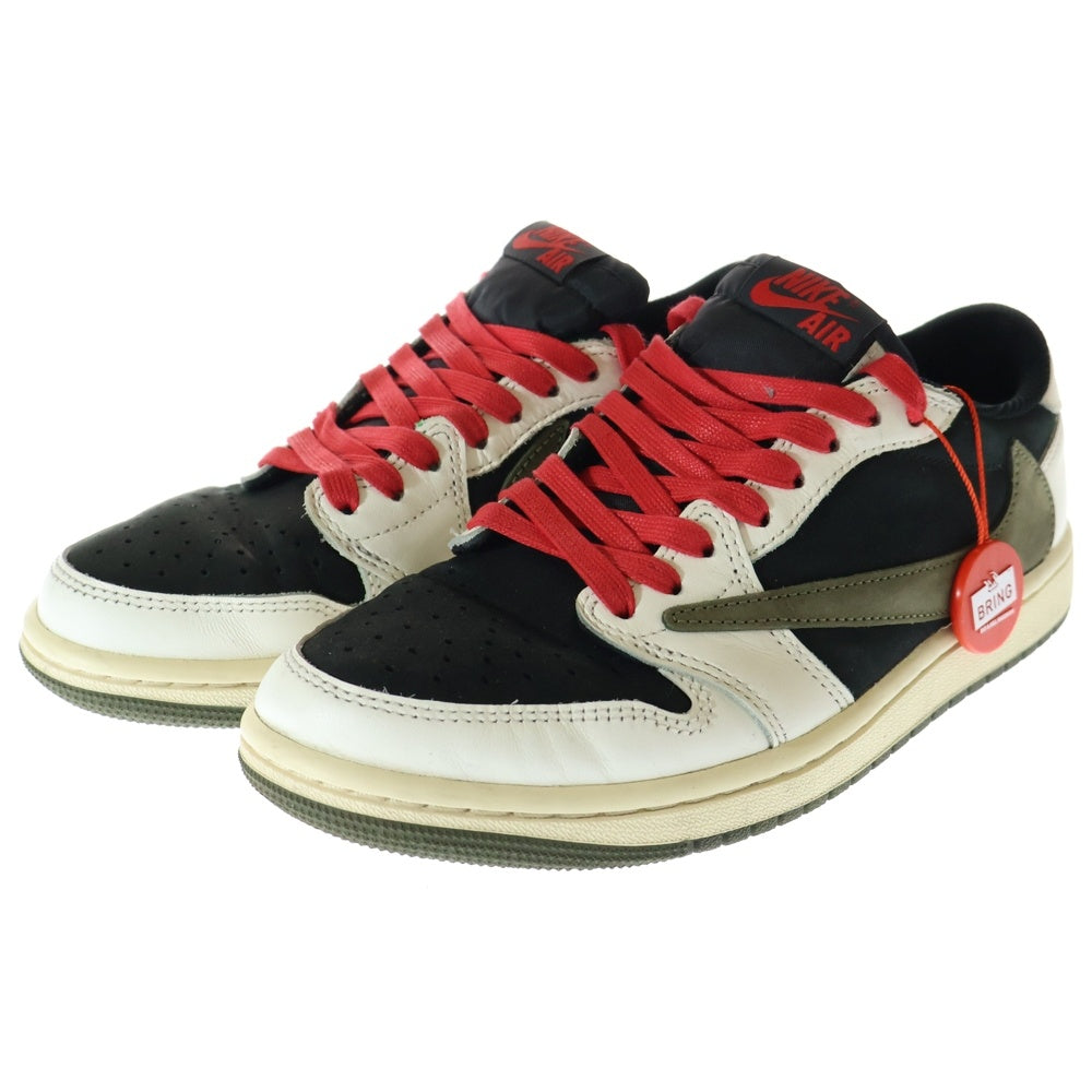 NIKE(ナイキ) ×TRAVIS SCOTT WMNS AIR JORDAN 1 LOW OG Medium Olive DZ4137-106 トラヴィススコット ウィメンズ エアジョーダン1 ローカットスニーカー US6.5/23.5cm カーキ