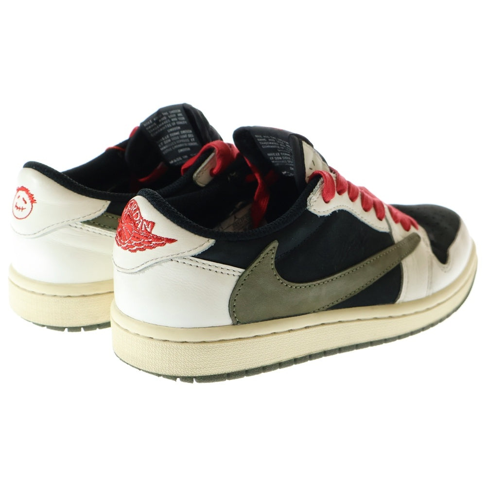 NIKE(ナイキ) ×TRAVIS SCOTT WMNS AIR JORDAN 1 LOW OG Medium Olive DZ4137-106 トラヴィススコット ウィメンズ エアジョーダン1 ローカットスニーカー US6.5/23.5cm カーキ
