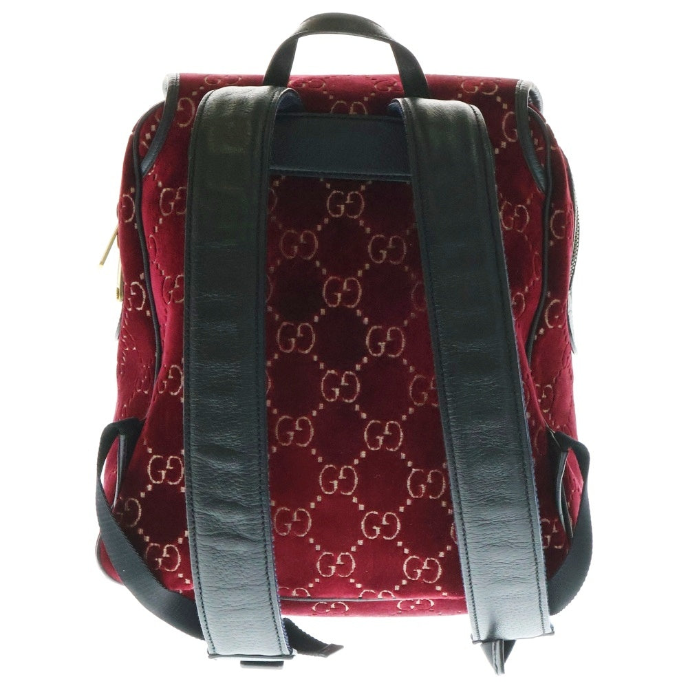 GUCCI(グッチ) GGベルベット スモール ロゴバックパック リュック 574942 レッド