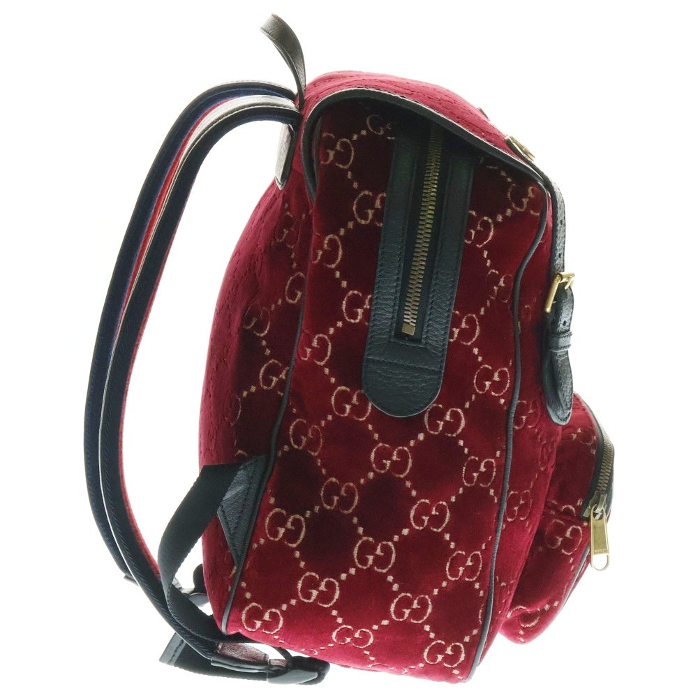 GUCCI(グッチ) GGベルベット スモール ロゴバックパック リュック 574942 レッド