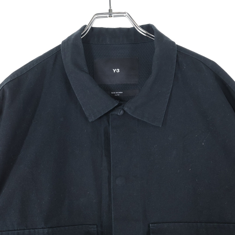 Y-3(ワイスリー) 24SS LS PKT SHIRT コットンポケットオーバーサイズ長袖シャツ IR6248 ブラック