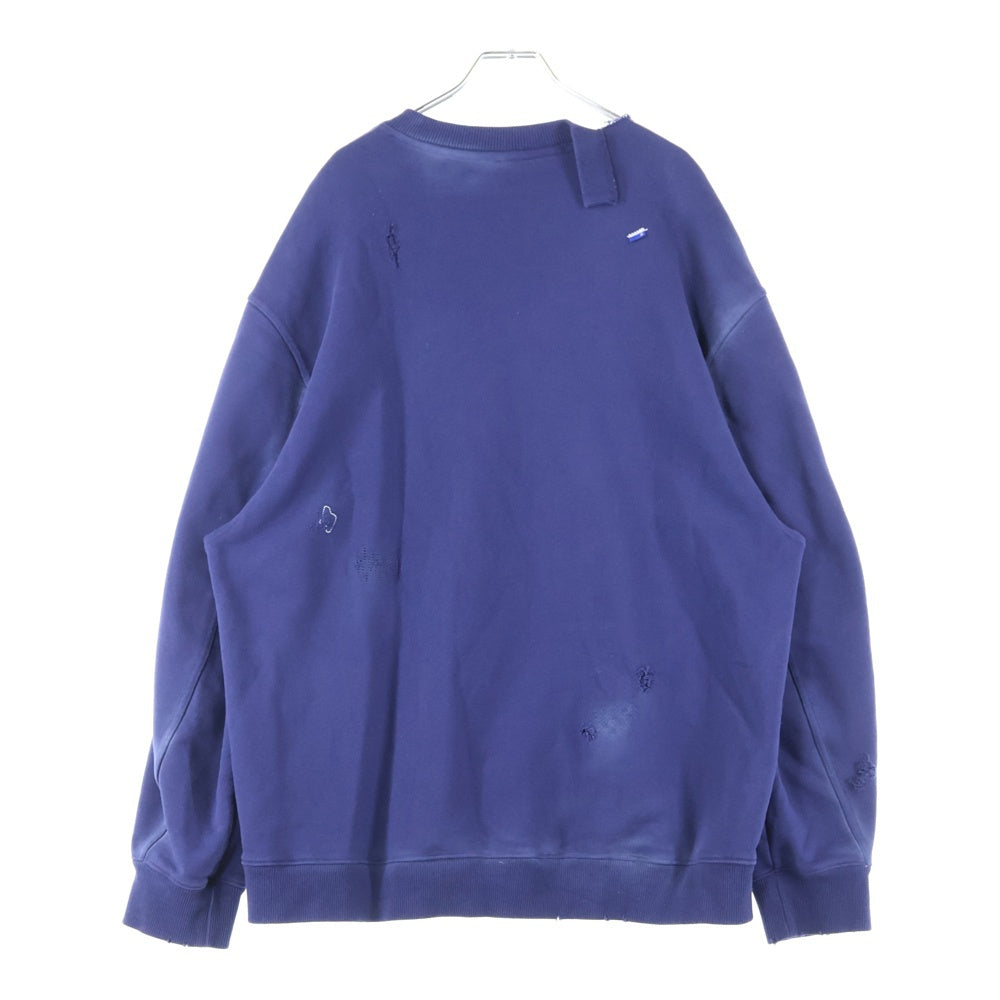 ADER ERROR(アーダーエラー) 23SS ダメージ加工リメイクスウェットトレーナー BMADSSSW0102NV3 ネイビー