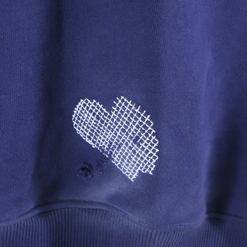 ADER ERROR(アーダーエラー) 23SS ダメージ加工リメイクスウェットトレーナー BMADSSSW0102NV3 ネイビー