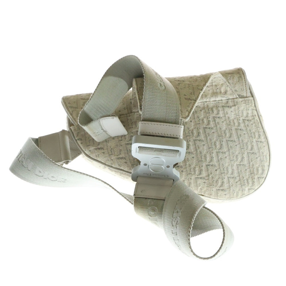 Christian Dior(クリスチャンディオール) SADDLE BAG オブリークジャガード サドル ショルダーバッグ 02-BO-1129 ベージュ/ホワイト