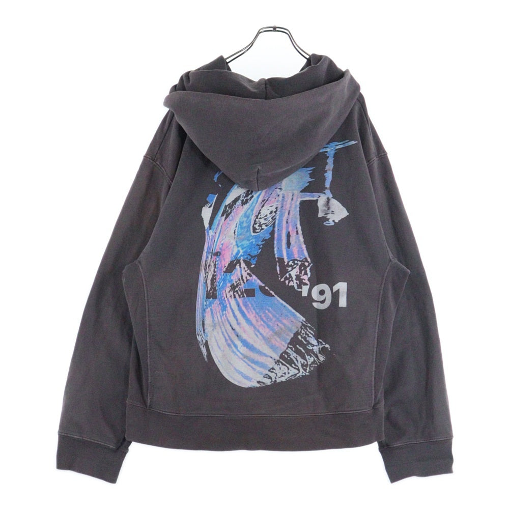 RRR123 RIVINGTON roi Rebis(リヴィントンロイレビス) ×UNION 30YEAR COLLECTION HOODIE ユニオン ユーズド加工プルオーバーフーディーパーカー グレー