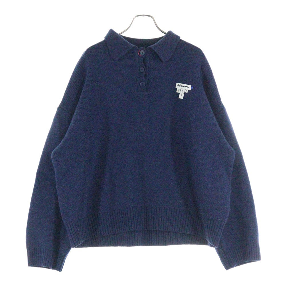 ADER ERROR(アーダーエラー) 19AW Dery pk knit ポロデザインニットセーター 19AFWKT02 ブルー