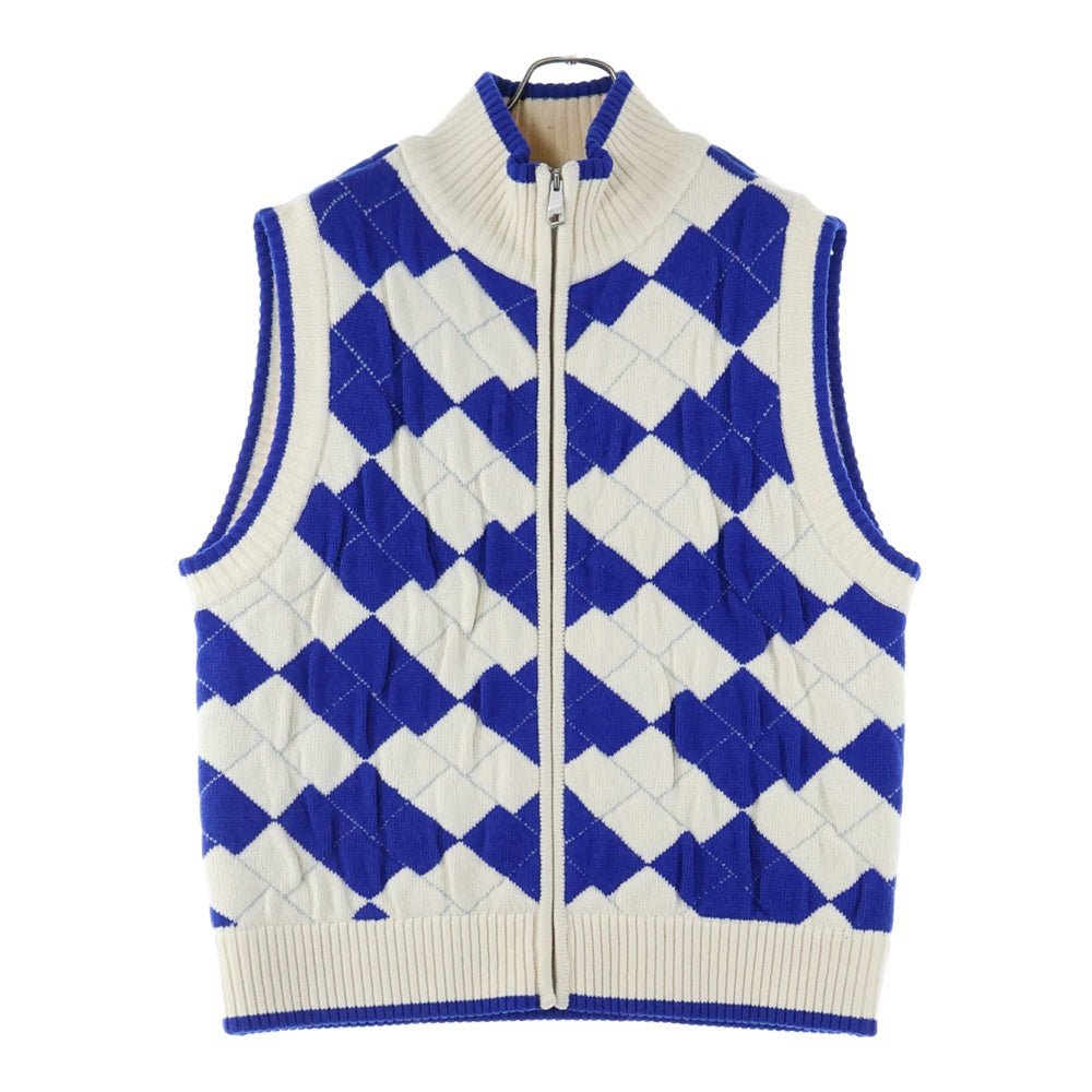 ADER ERROR(アーダーエラー) 22AW Tenit Knit Vest Check チェックニットベスト BLAFWKV01CK ホワイト/ブルー