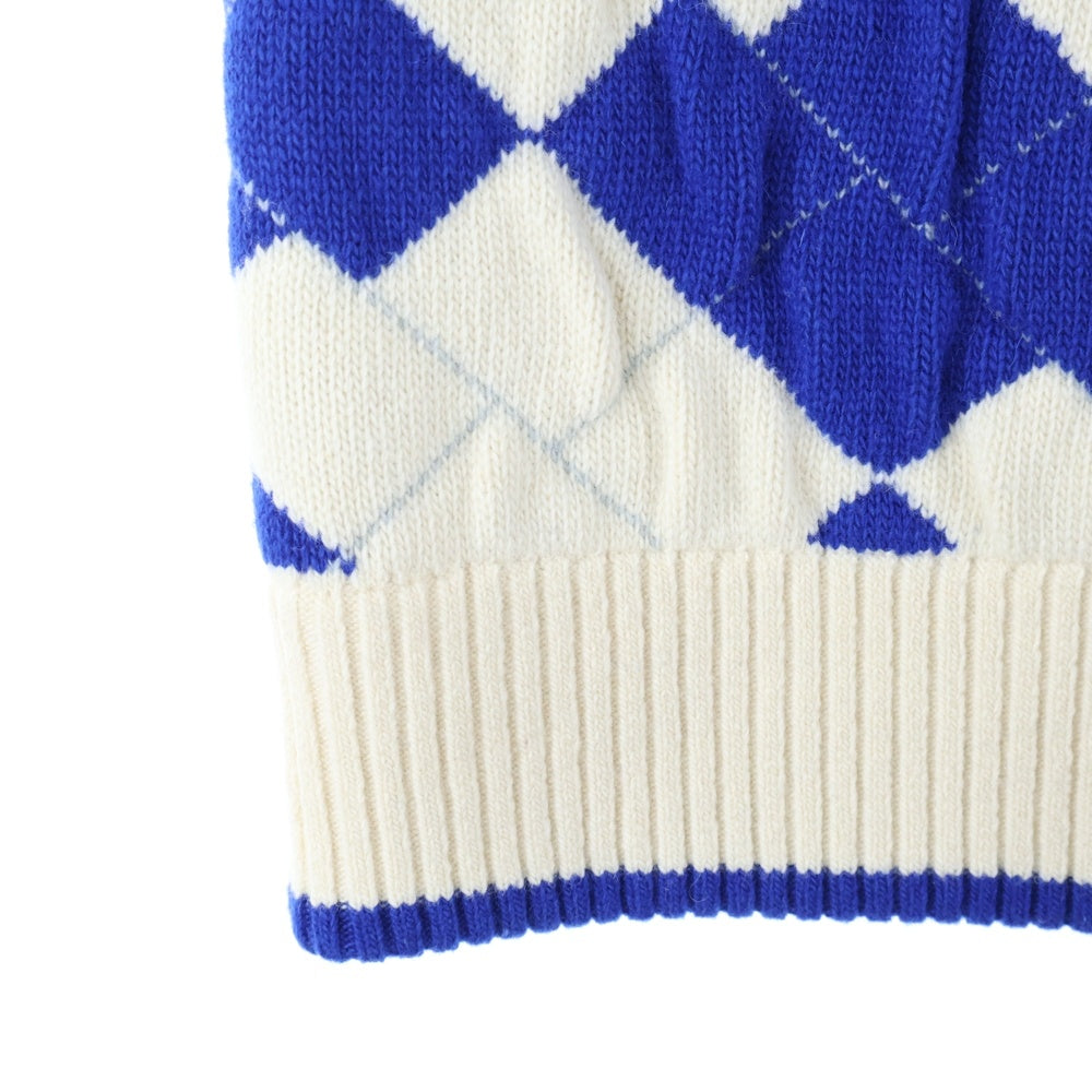 ADER ERROR(アーダーエラー) 22AW Tenit Knit Vest Check チェックニットベスト BLAFWKV01CK ホワイト/ブルー