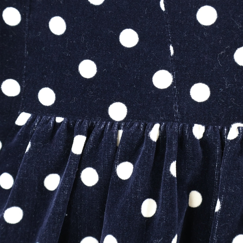 COMME des GARCONS(コムデギャルソン) Rayon Dress RM-O022 レーヨンワンピース 水玉模様 長袖 ブラック/ホワイト レディース