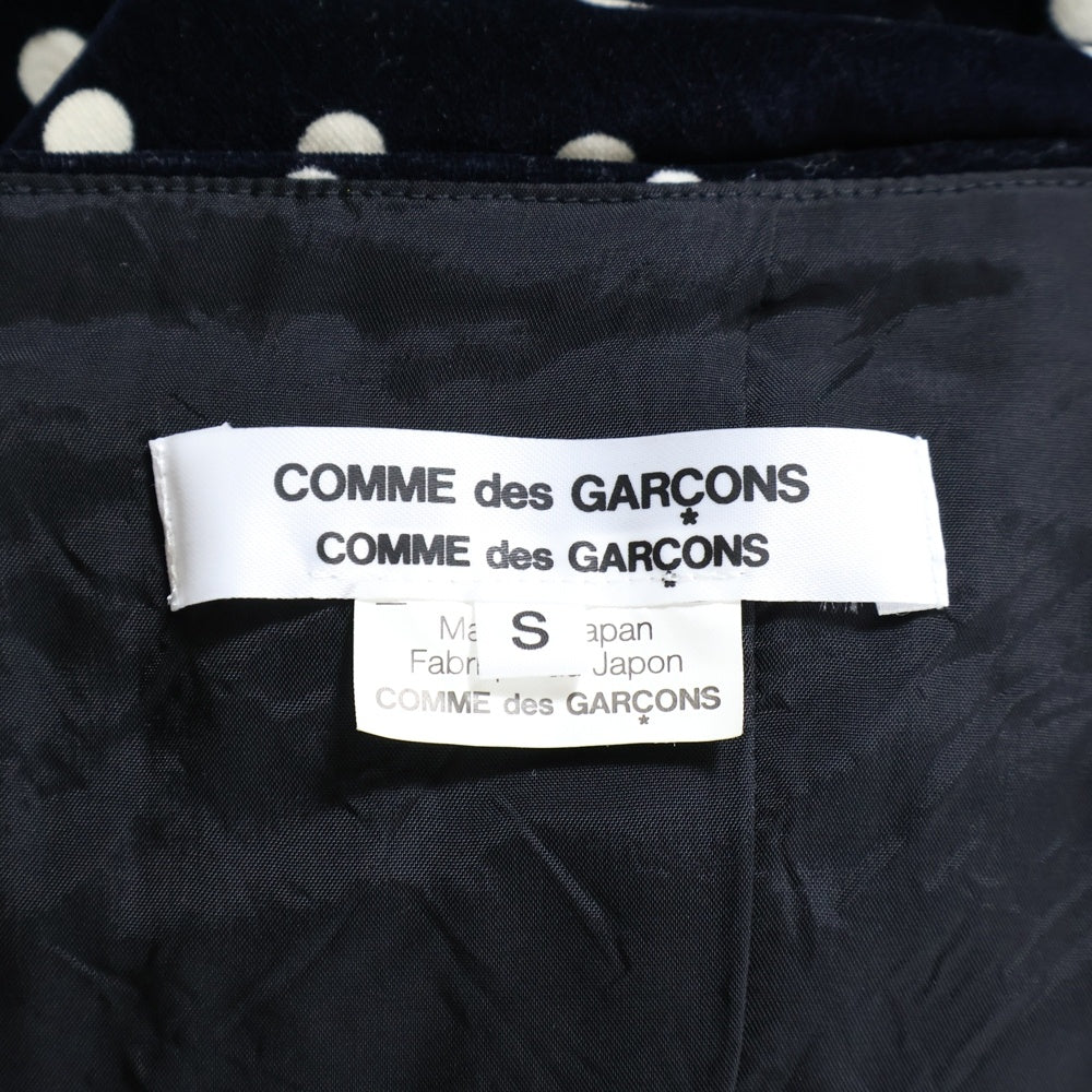 COMME des GARCONS(コムデギャルソン) Rayon Dress RM-O022 レーヨンワンピース 水玉模様 長袖 ブラック/ホワイト レディース