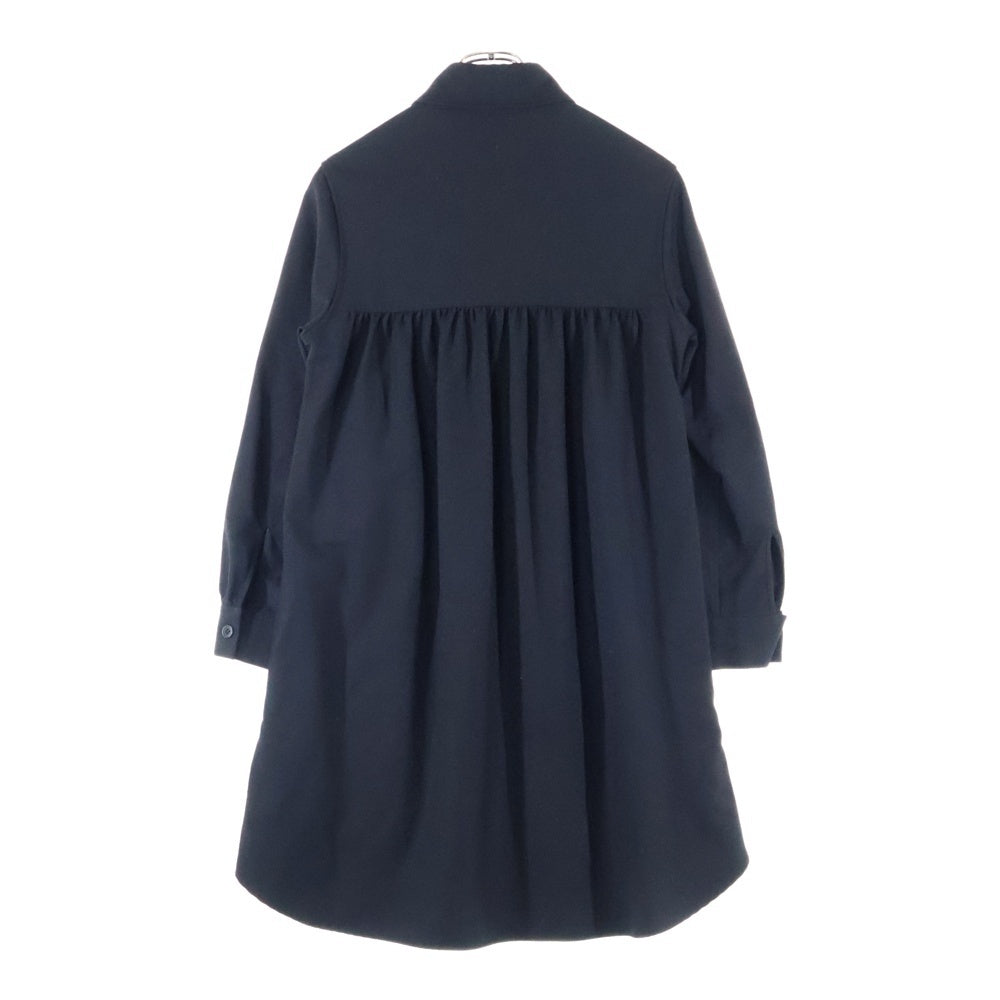 LIMI feu(リミフゥ) Gizzard Shirt Dress LB-B12-001 ギャザーシャツ 長袖ワンピース ブラック レディース