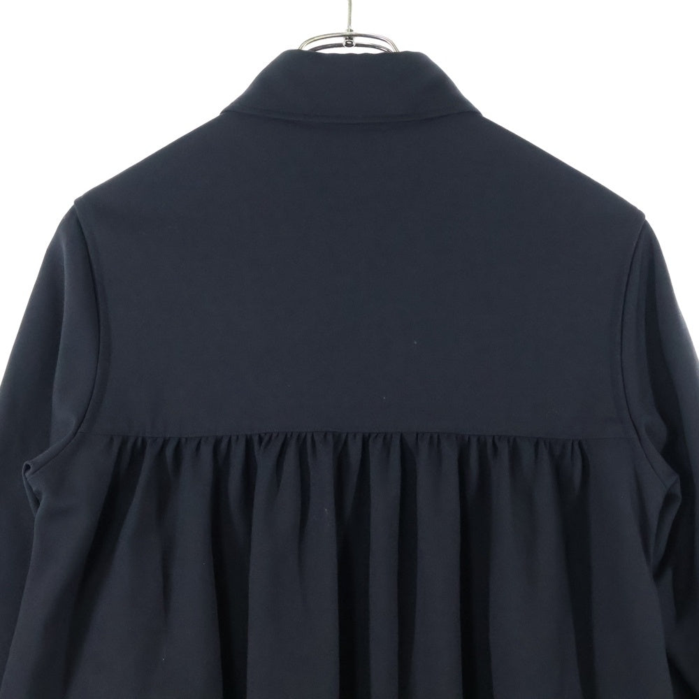 LIMI feu(リミフゥ) Gizzard Shirt Dress LB-B12-001 ギャザーシャツ 長袖ワンピース ブラック レディース
