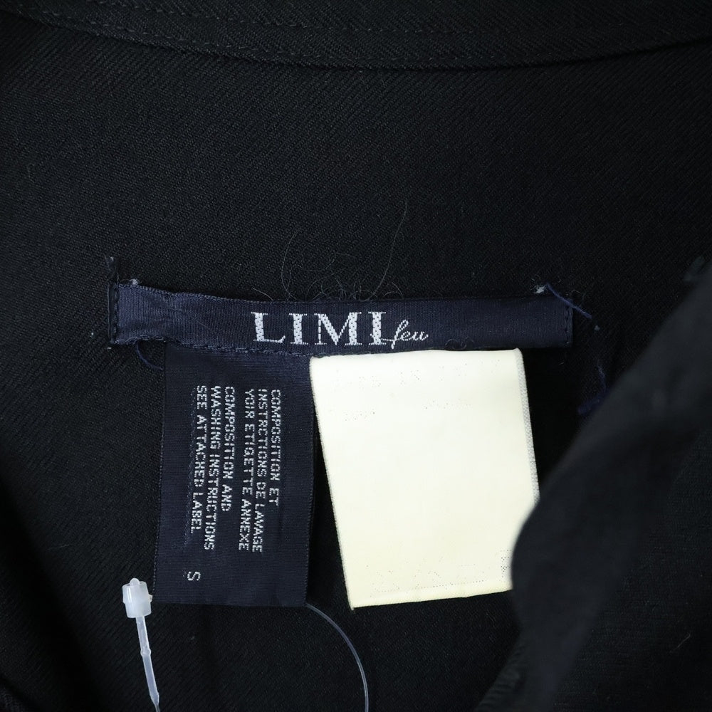 LIMI feu(リミフゥ) Gizzard Shirt Dress LB-B12-001 ギャザーシャツ 長袖ワンピース ブラック レディース
