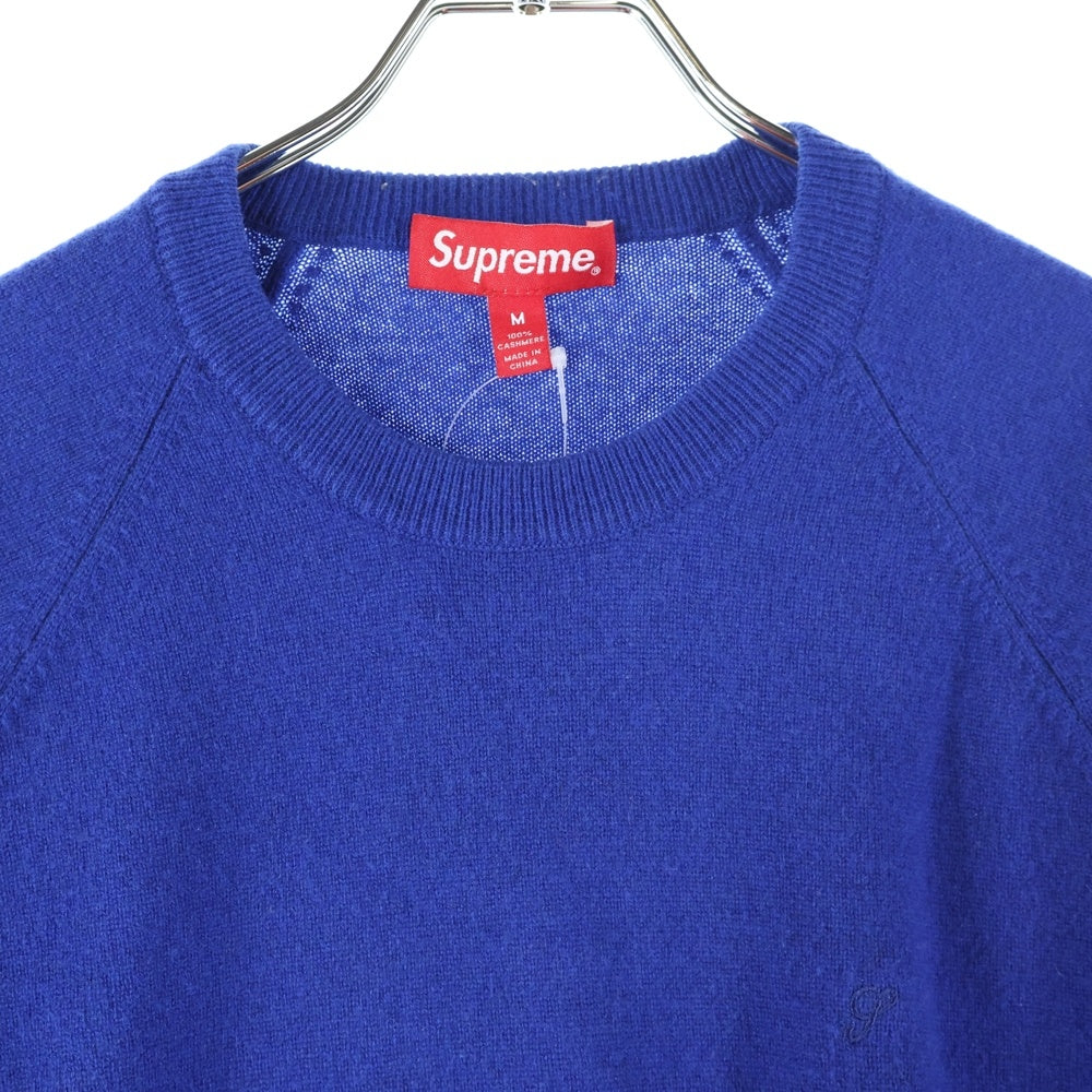 SUPREME(シュプリーム) 15AW Cashmere Sweater 刺繍デザイン カシミヤ ニット セーター ブルー