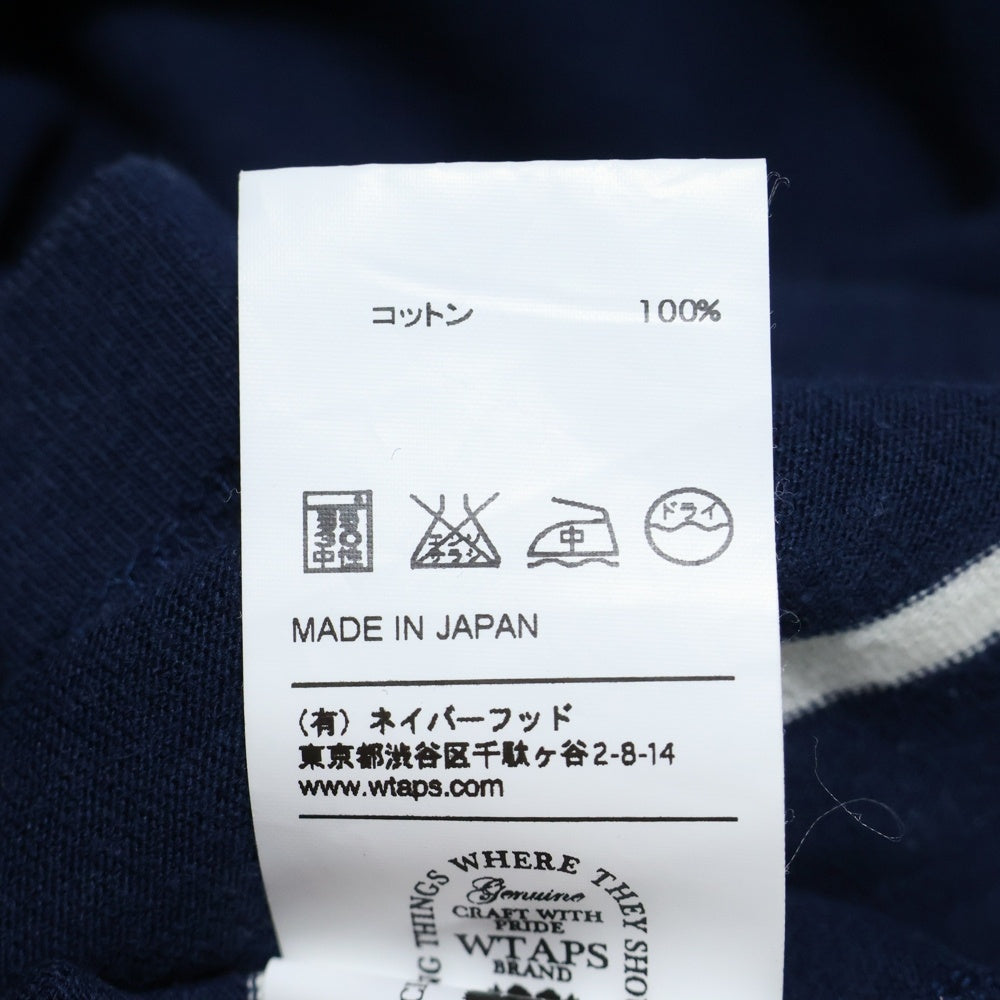 WTAPS(ダブルタップス) 14SS VASQUE L/S 141ATDT-CSM09 ボーダーデザイン クルーネック長袖Tシャツ ネイビー