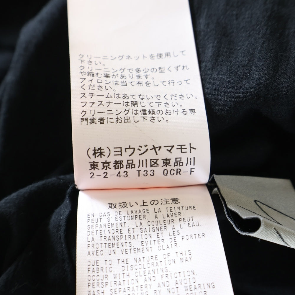 Yohji Yamamoto FEMME(ヨウジヤマモトファム) フロントベルトデザイン 半袖シャツ FG-B02-800 ブラック