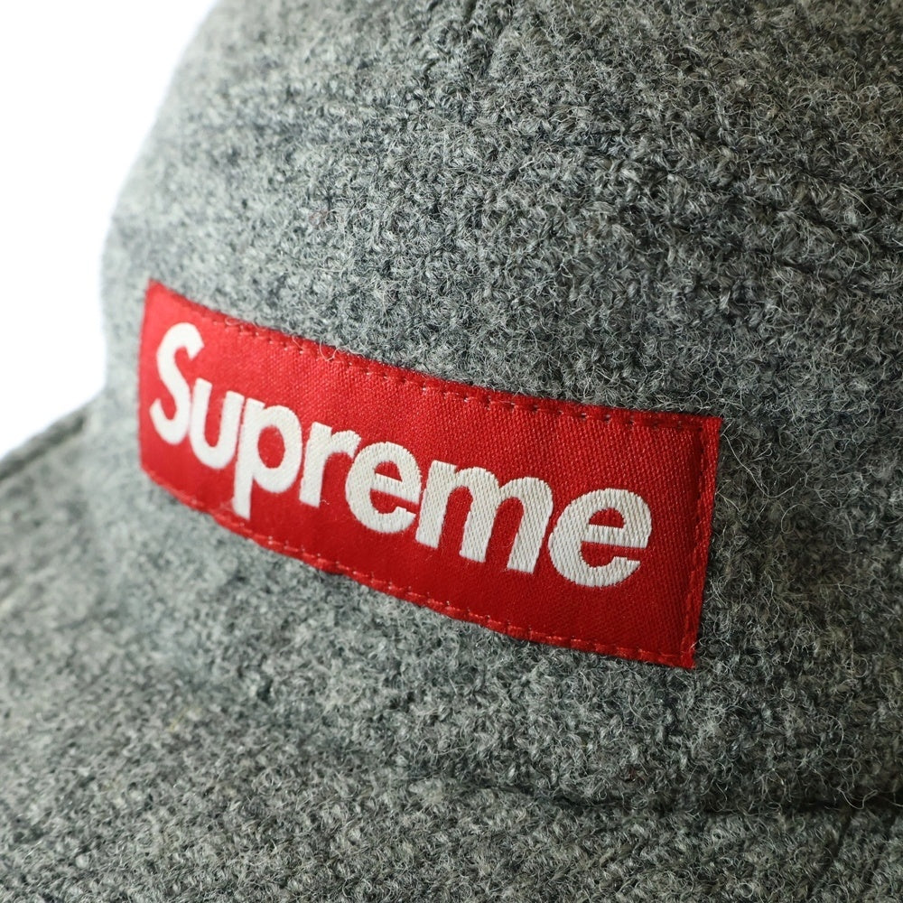 SUPREME(シュプリーム) 12AW Harris Tweed Camp Cap ハリスツイード ボックスロゴキャンプキャップ 帽子 グレー